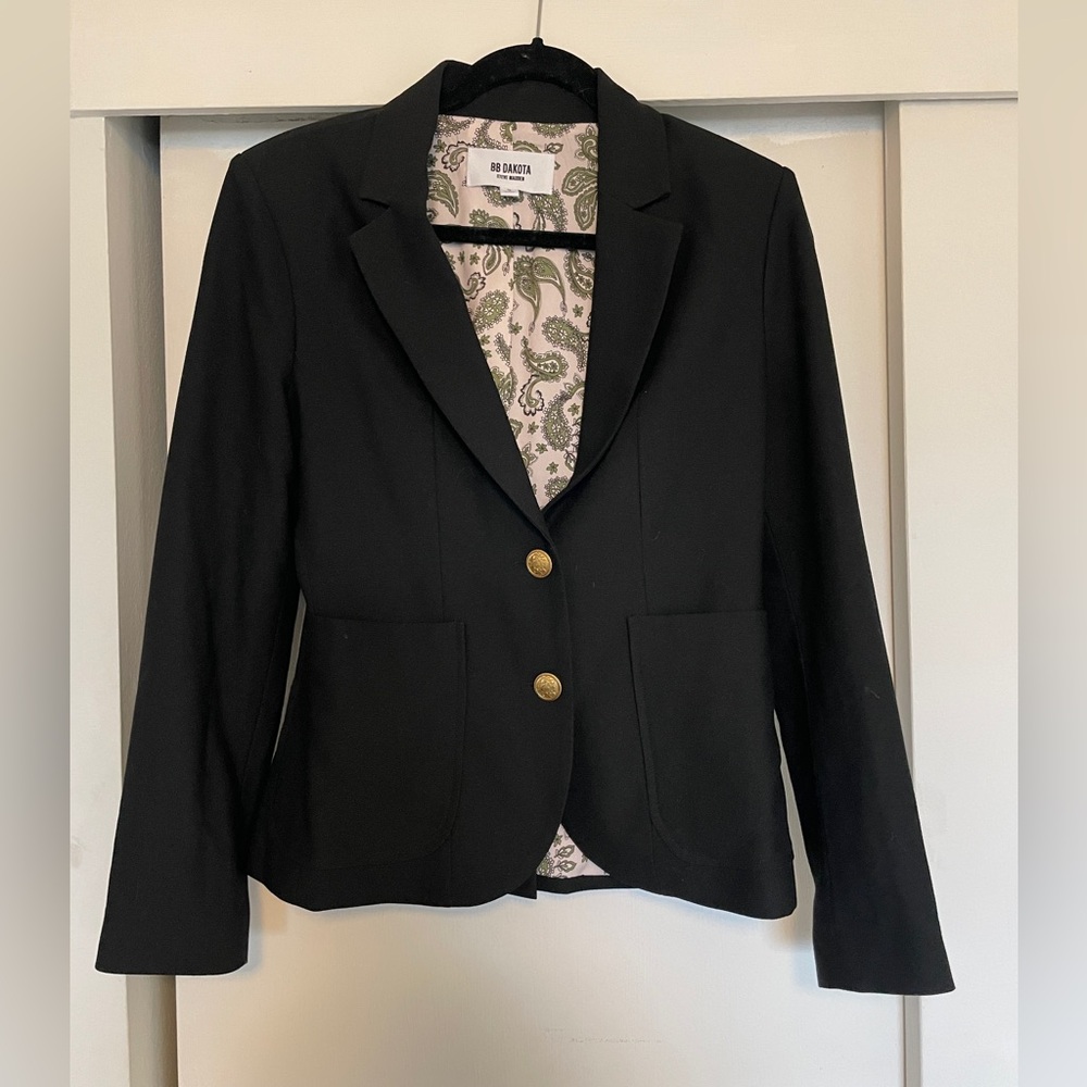 BB Dakota x Steve Madden Black Blazer with Gold Buttons